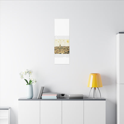 Moroccan Cityscape Canvas Print — Starry Night-Inspired Mosque Wall Art