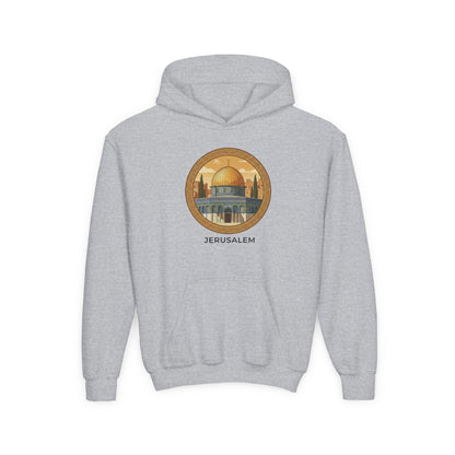 Jerusalem Dome Youth Hoodie – Vintage Dome of the Rock Graphic