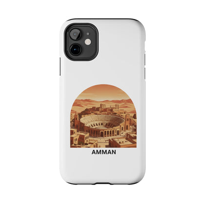Amman Coliseum Tough Phone Case — Vintage Desert Cityscape Protective Cover