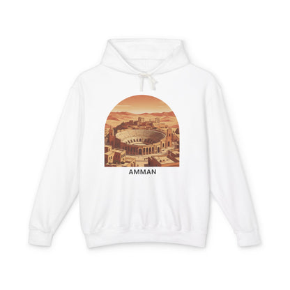Amman Retro Arch Hoodie — Vintage Jordan Travel Sweatshirt