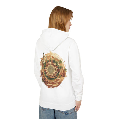 SPIRAL OASIS MIDDLE EAST DEPICTION Unisex Lightweight Hooded Sweatshirt