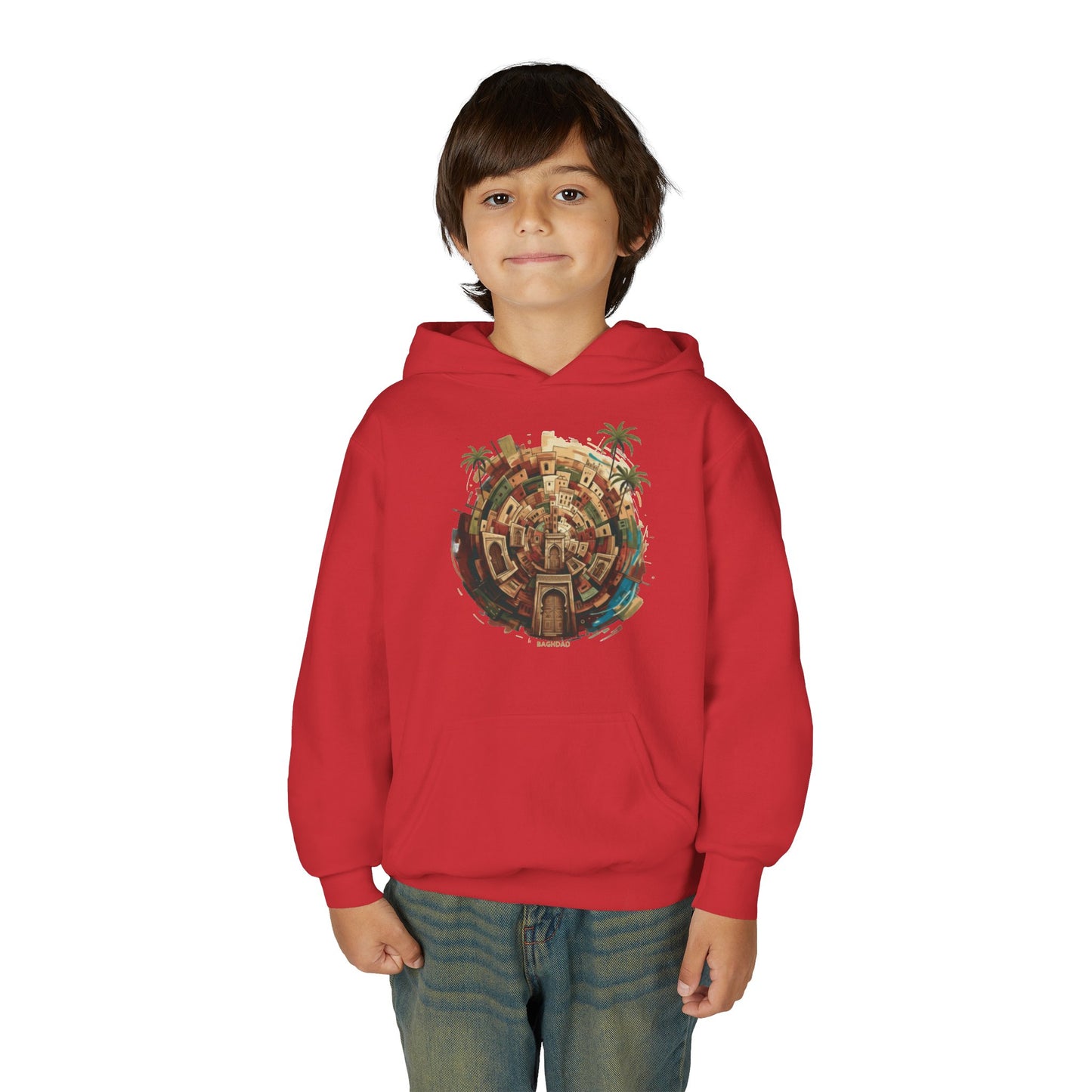 Youth Hoodie — Tropical Mini World Graphic Pullover