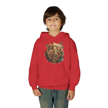 Youth Hoodie — Tropical Mini World Graphic Pullover