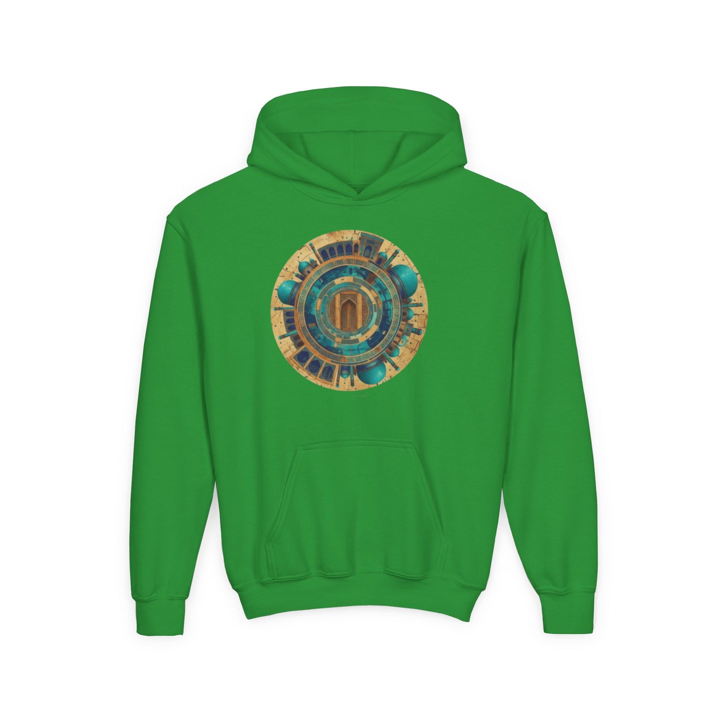 Youth Hoodie with Vintage Aztec Compass Graphic