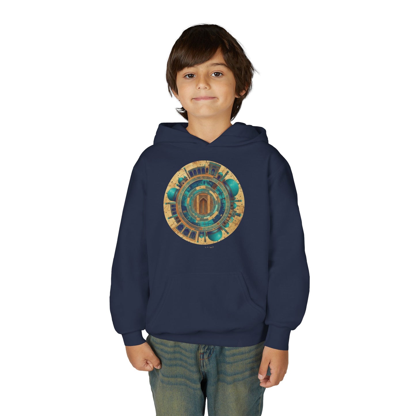 Youth Hoodie with Vintage Aztec Compass Graphic