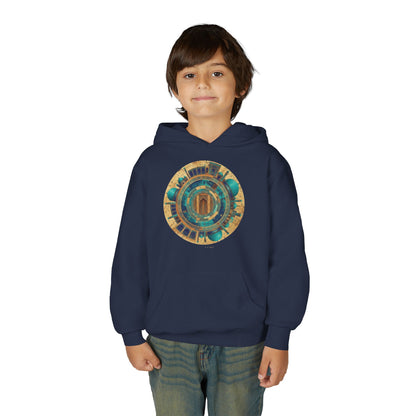 Youth Hoodie with Vintage Aztec Compass Graphic