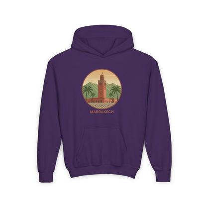 Marrakech Youth Hoodie – Vintage Palm Sunset Travel Sweatshirt