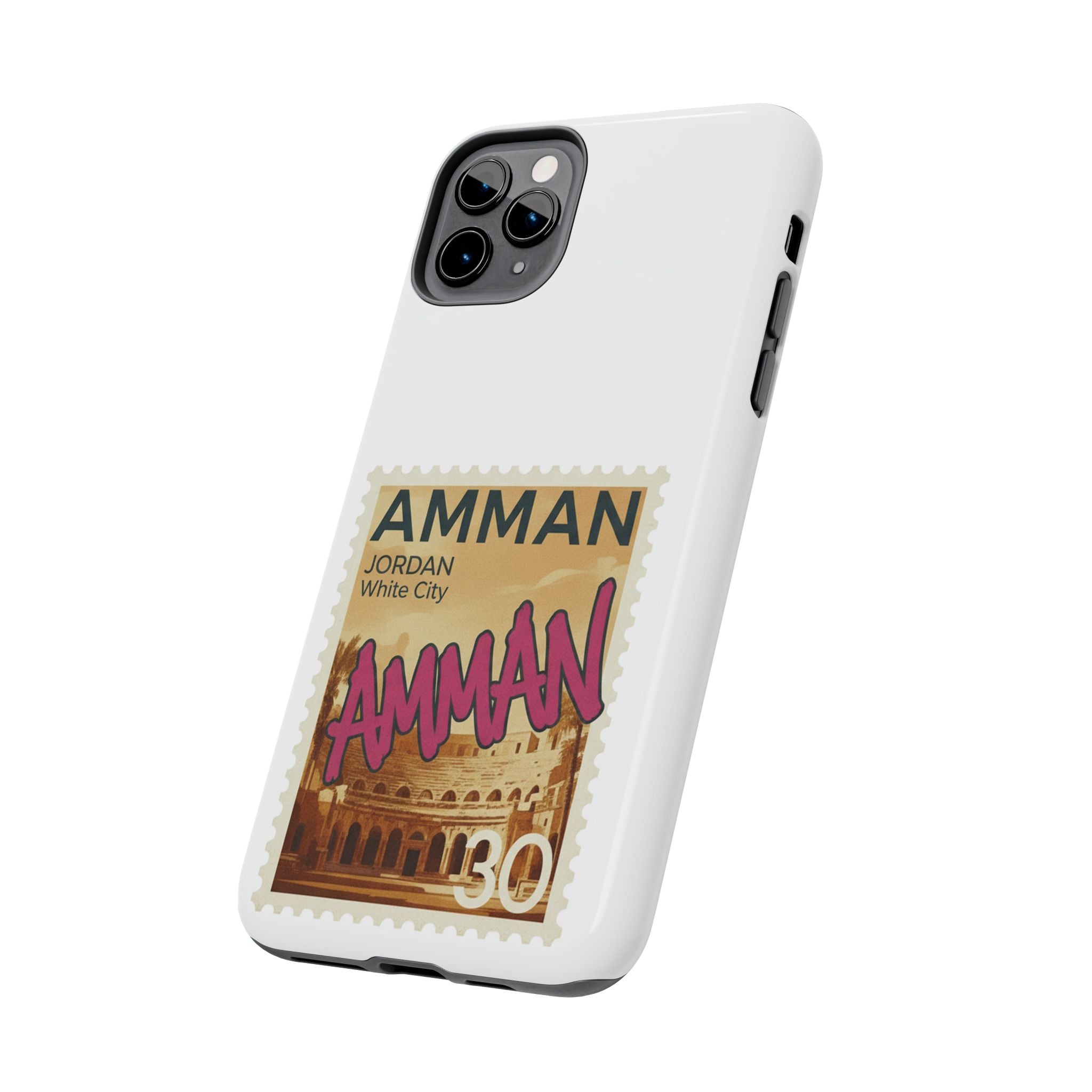 Amman Stamp Tough Phone Case — Jordan Travel Vintage Postage Design