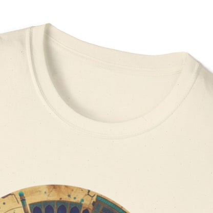 Sacred Geometry Mandala T-Shirt — Teal & Gold Spiritual Art Tee