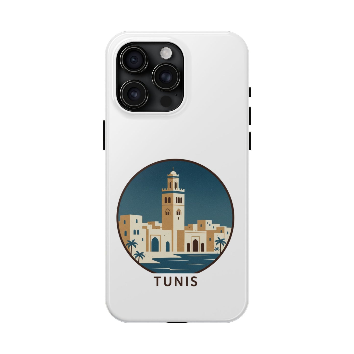 Coque de téléphone motif paysage urbain de Tunis — Coque de protection résistante pour iPhone