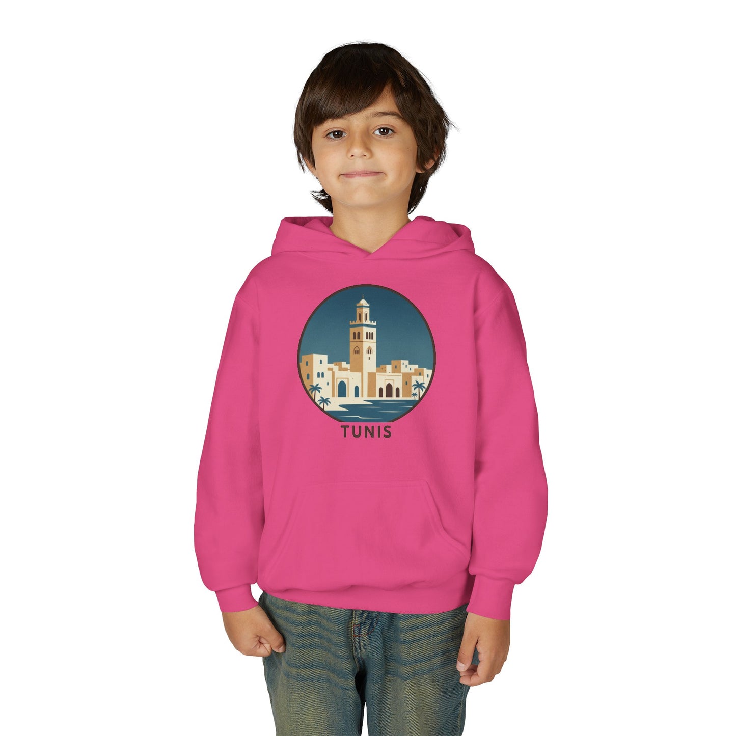 Tunis Youth Hoodie — Retro Tunis Cityscape Sweatshirt