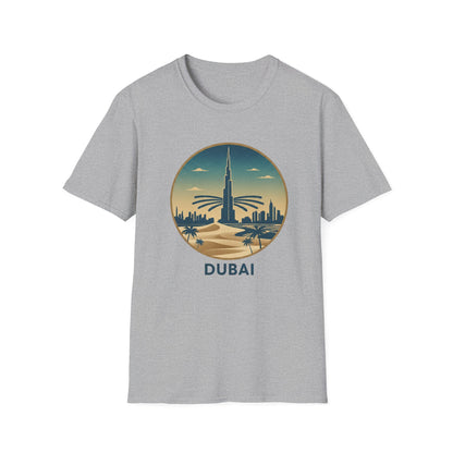 Dubai Skyline T-Shirt – Vintage Burj Khalifa Travel Tee