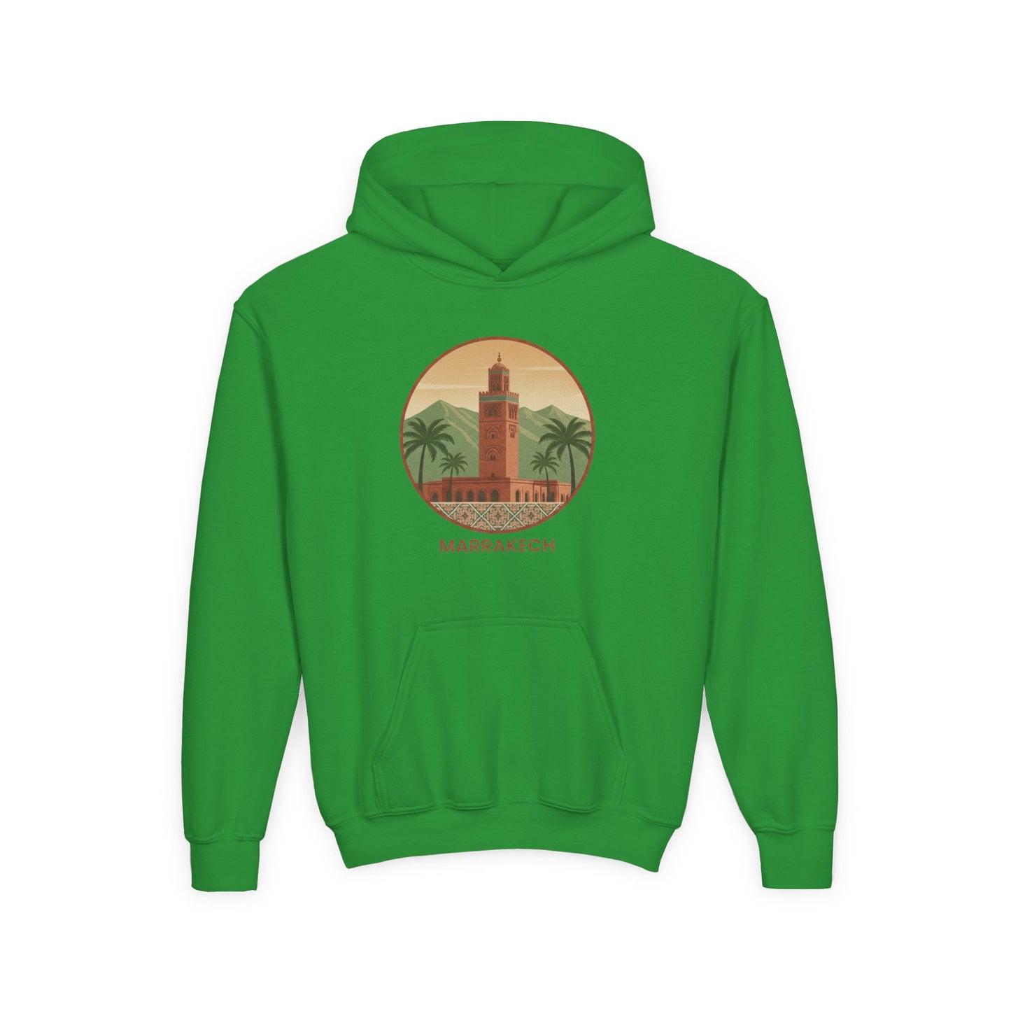 Marrakech Youth Hoodie – Vintage Palm Sunset Travel Sweatshirt