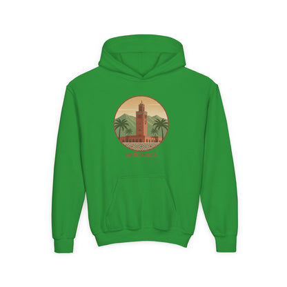 Marrakech Youth Hoodie – Vintage Palm Sunset Travel Sweatshirt
