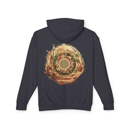 SPIRAL OASIS MIDDLE EAST DEPICTION Unisex Lightweight Hooded Sweatshirt