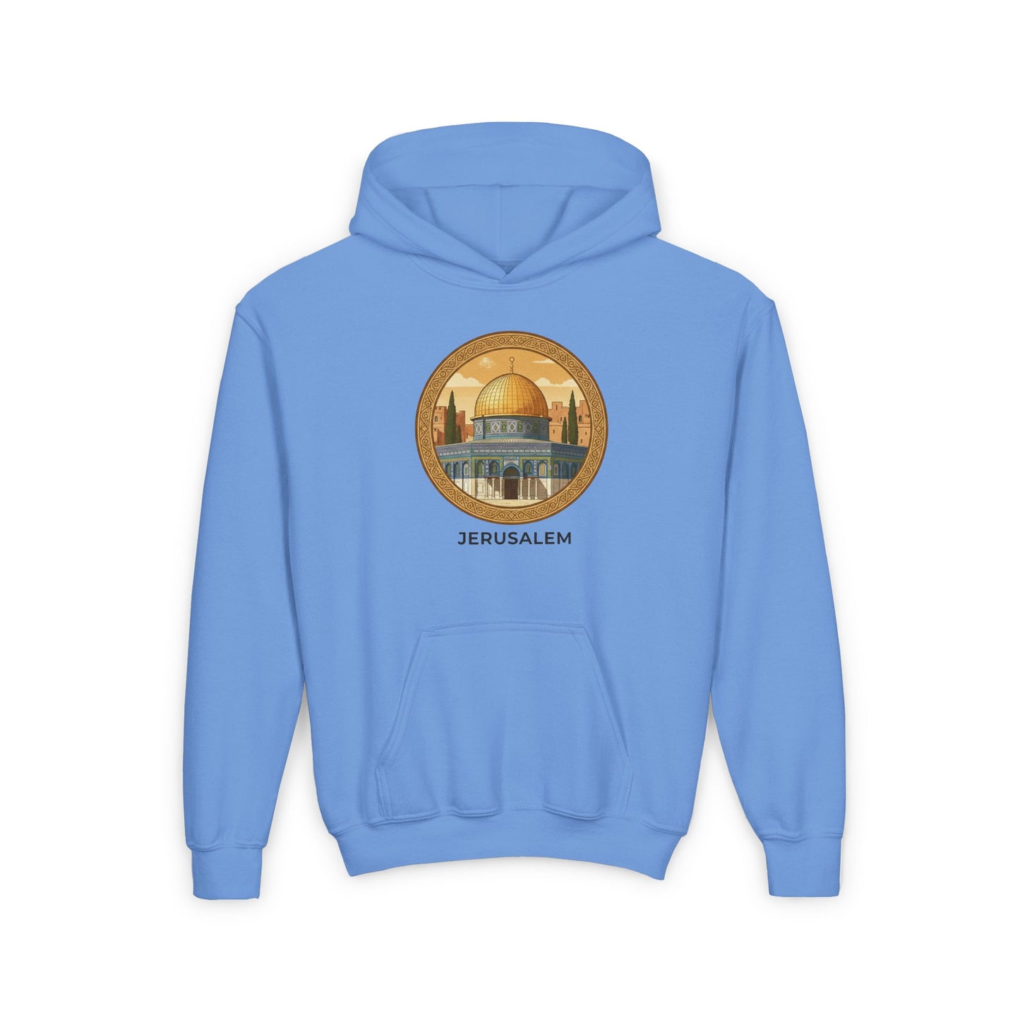 Jerusalem Dome Youth Hoodie – Vintage Dome of the Rock Graphic