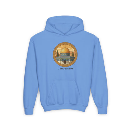 Jerusalem Dome Youth Hoodie – Vintage Dome of the Rock Graphic