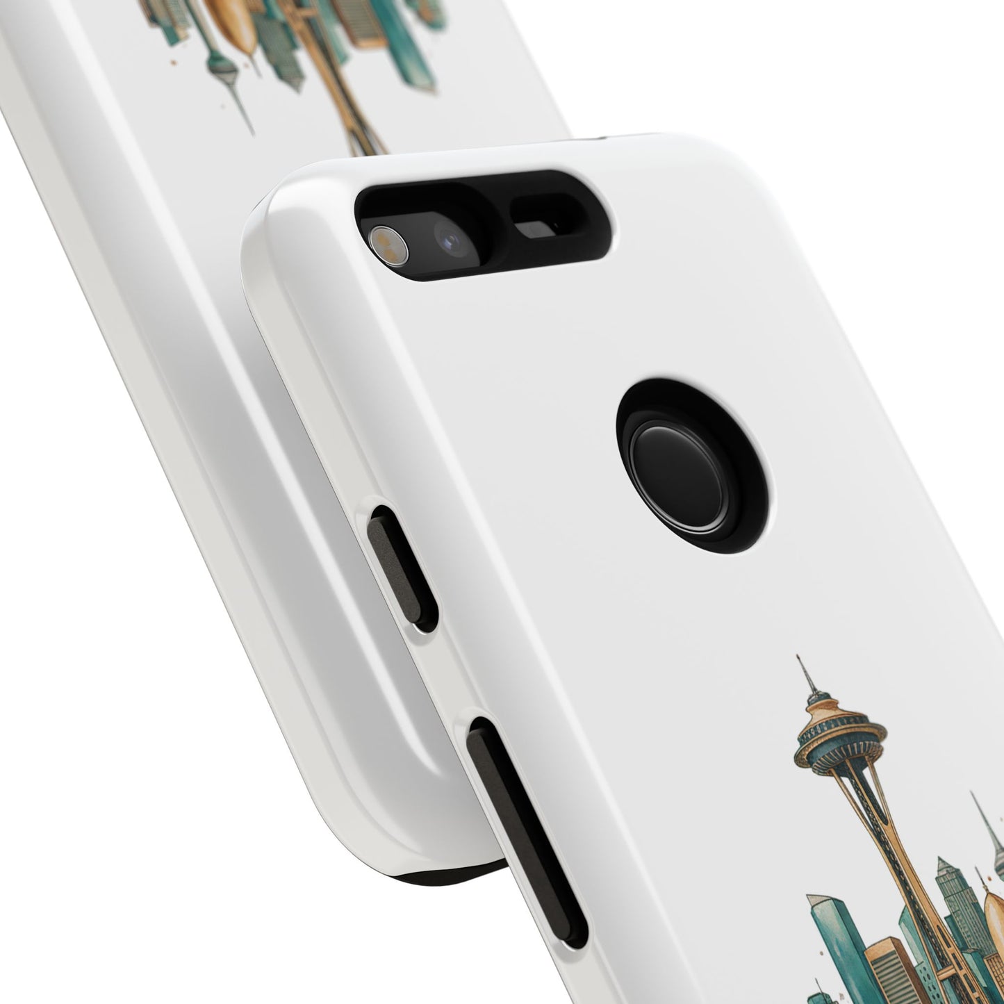 Coque de téléphone résistante Doha x Seattle Skyline — Protection pour téléphone inspirée de la ville