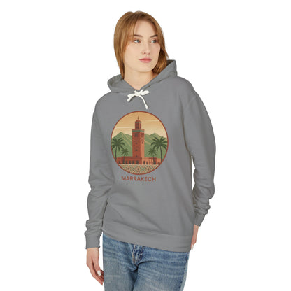 Marrakech Vintage Travel Hoodie — Retro Palm Tree Morocco Sweatshirt