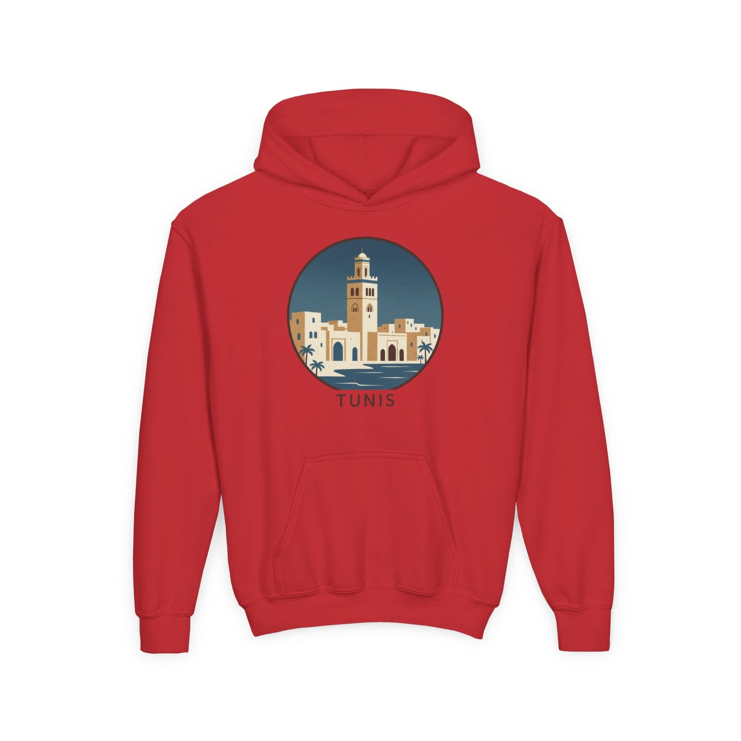 Tunis Youth Hoodie — Retro Tunis Cityscape Sweatshirt