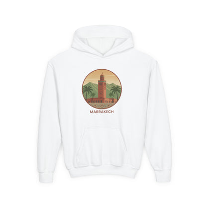 Marrakech Youth Hoodie – Vintage Palm Sunset Travel Sweatshirt