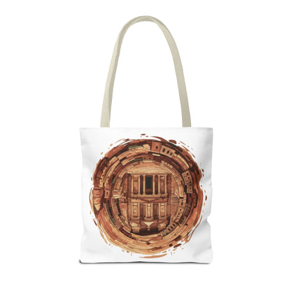 Petra Circle Art Tote Bag — Ancient Rose Sandstone Illustration