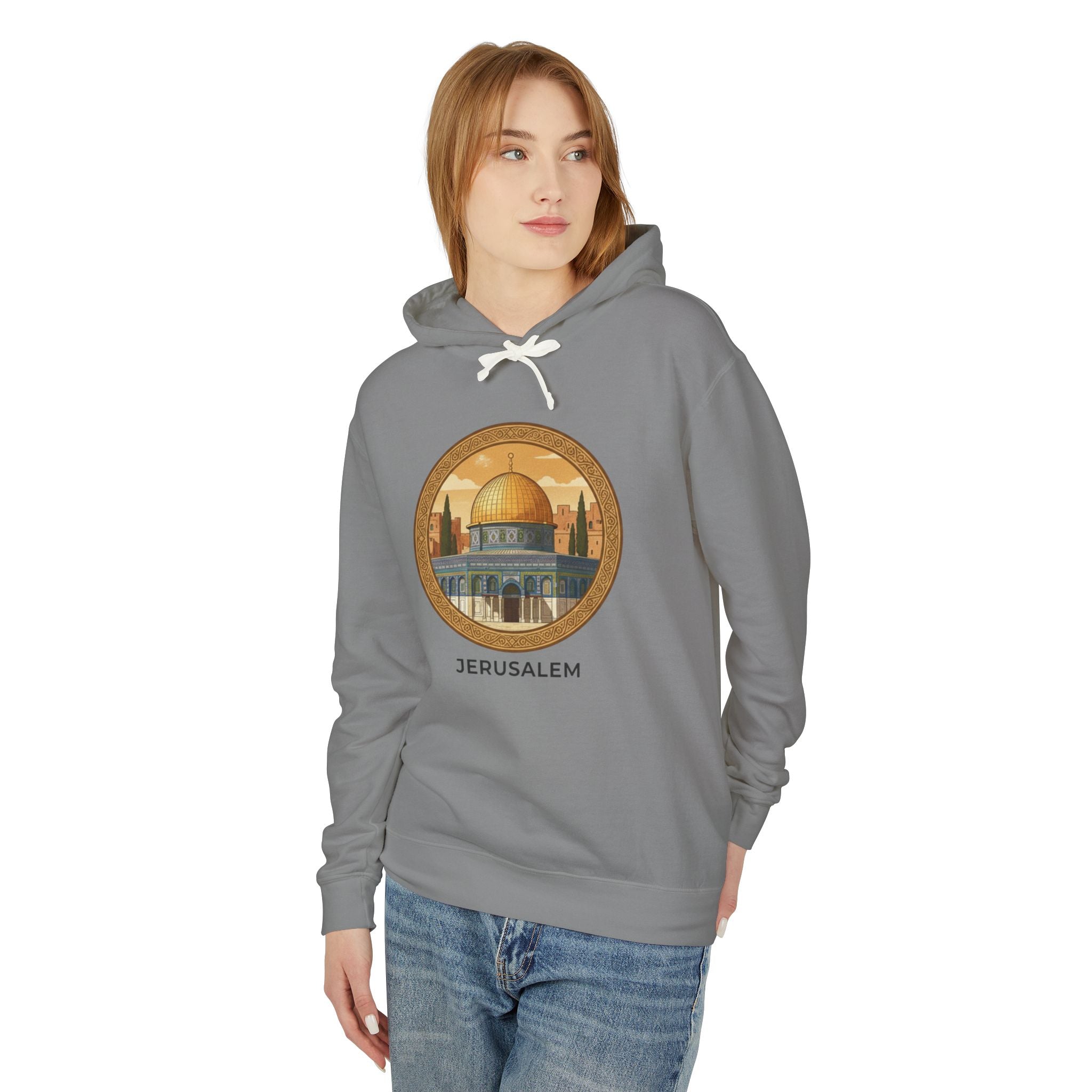 Jerusalem Dome Graphic Hoodie — Vintage Holy City Travel Sweatshirt