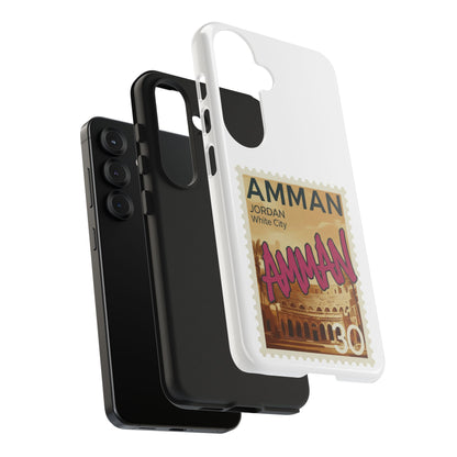 Amman Stamp Tough Phone Case — Jordan Travel Vintage Postage Design