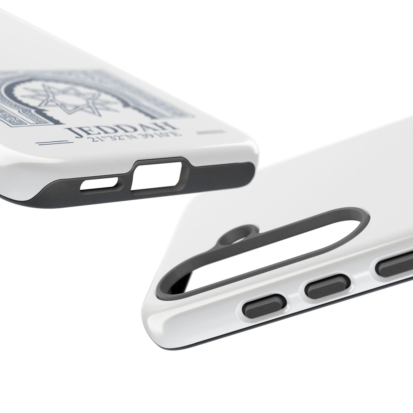 Jeddah Coordinates Phone Case — Blue Islamic Arch Travel Souvenir