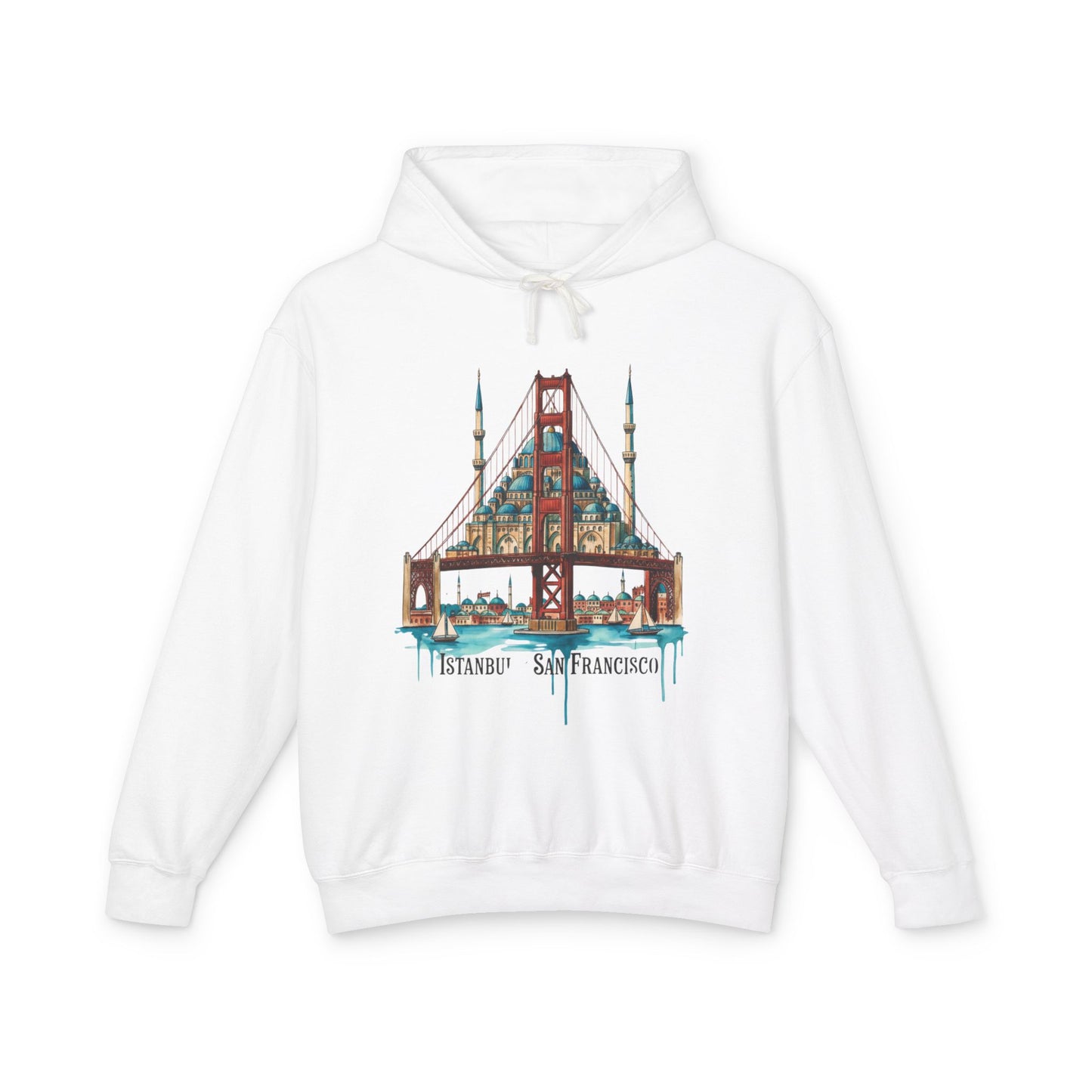 Istanbul × San Francisco Bridge Hoodie — Travel Cityscape Graphic Sweatshirt