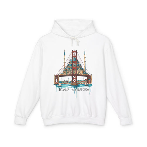 Istanbul × San Francisco Bridge Hoodie — Travel Cityscape Graphic Sweatshirt