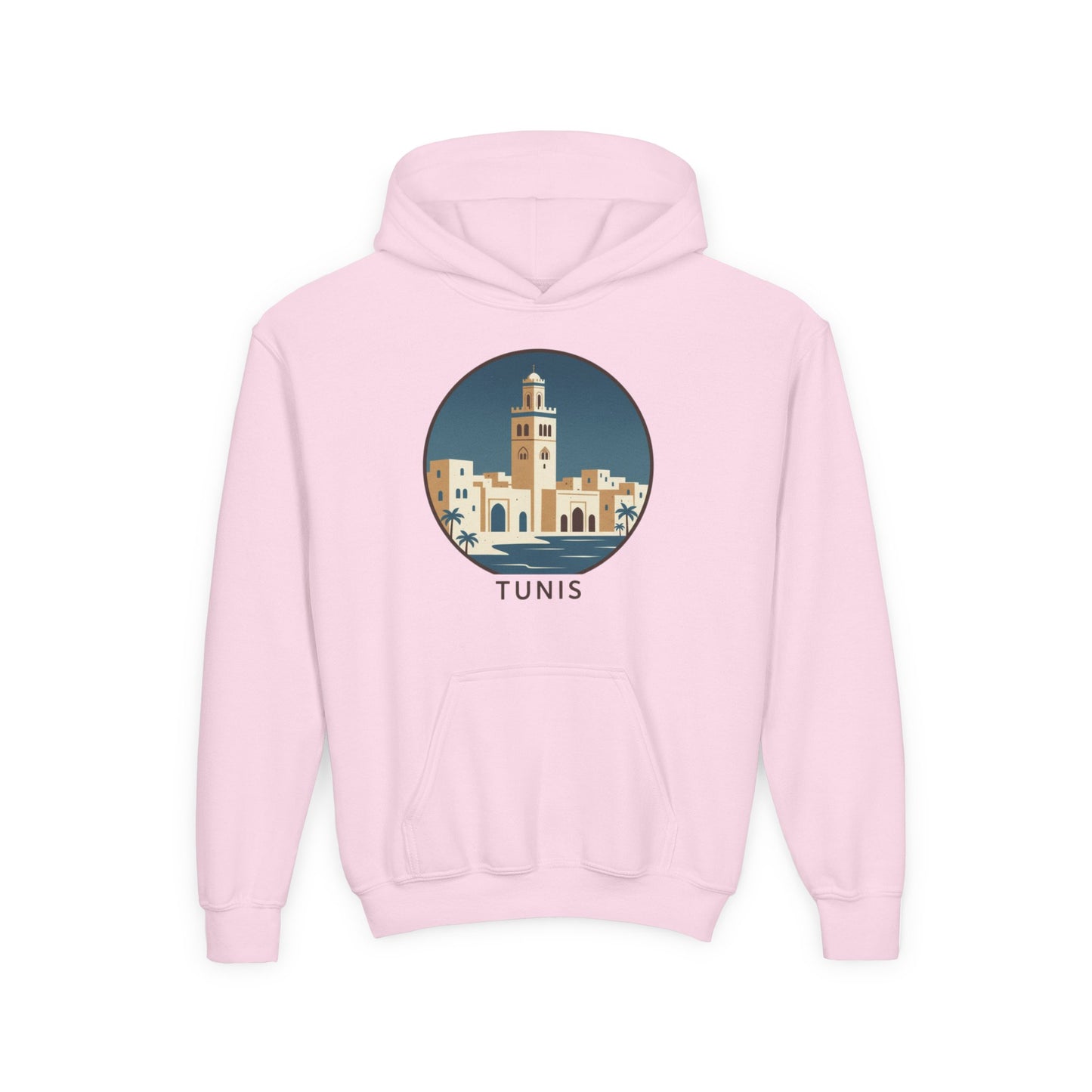 Tunis Youth Hoodie — Retro Tunis Cityscape Sweatshirt