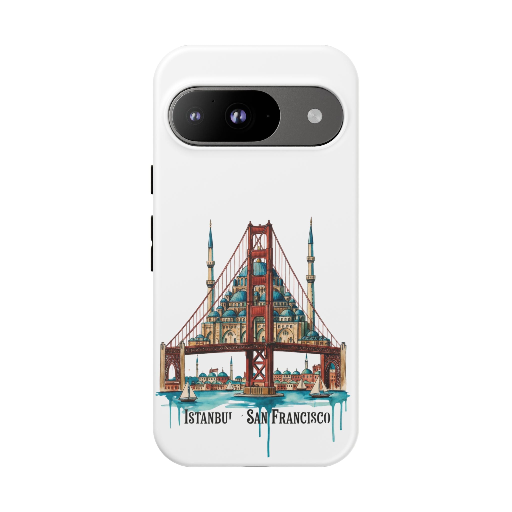 City Bridge Phone Case — Istanbul × San Francisco Illustrated Travel Design