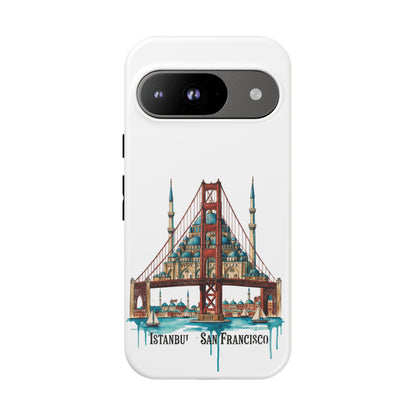 City Bridge Phone Case — Istanbul × San Francisco Illustrated Travel Design