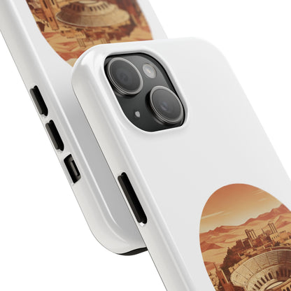 Amman Coliseum Tough Phone Case — Vintage Desert Cityscape Protective Cover