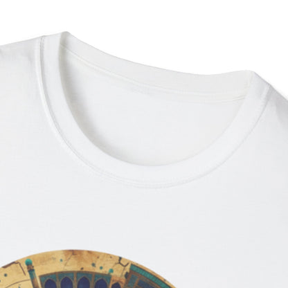 Sacred Geometry Mandala T-Shirt — Teal & Gold Spiritual Art Tee