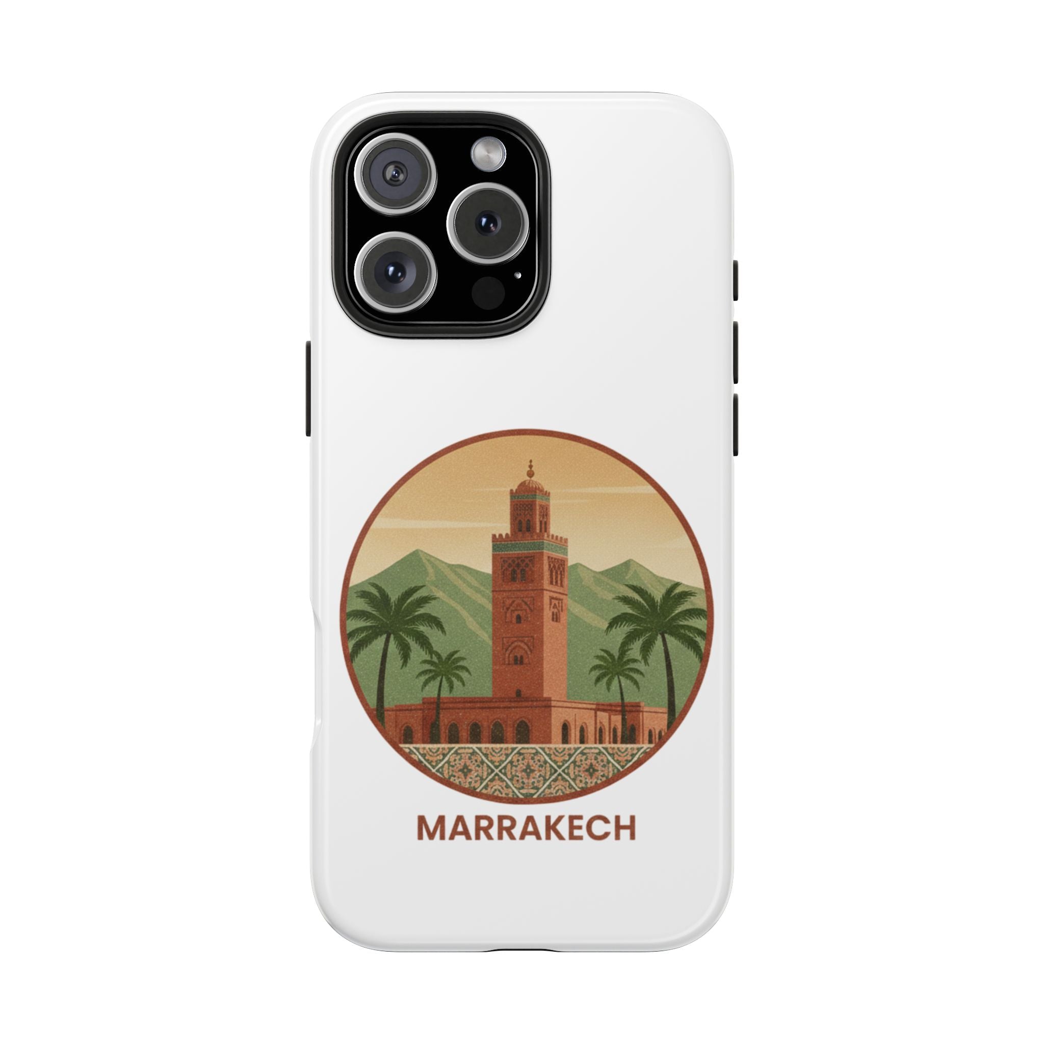 Marrakech Travel Phone Case — Vintage Moroccan Koutoubia Tower Design