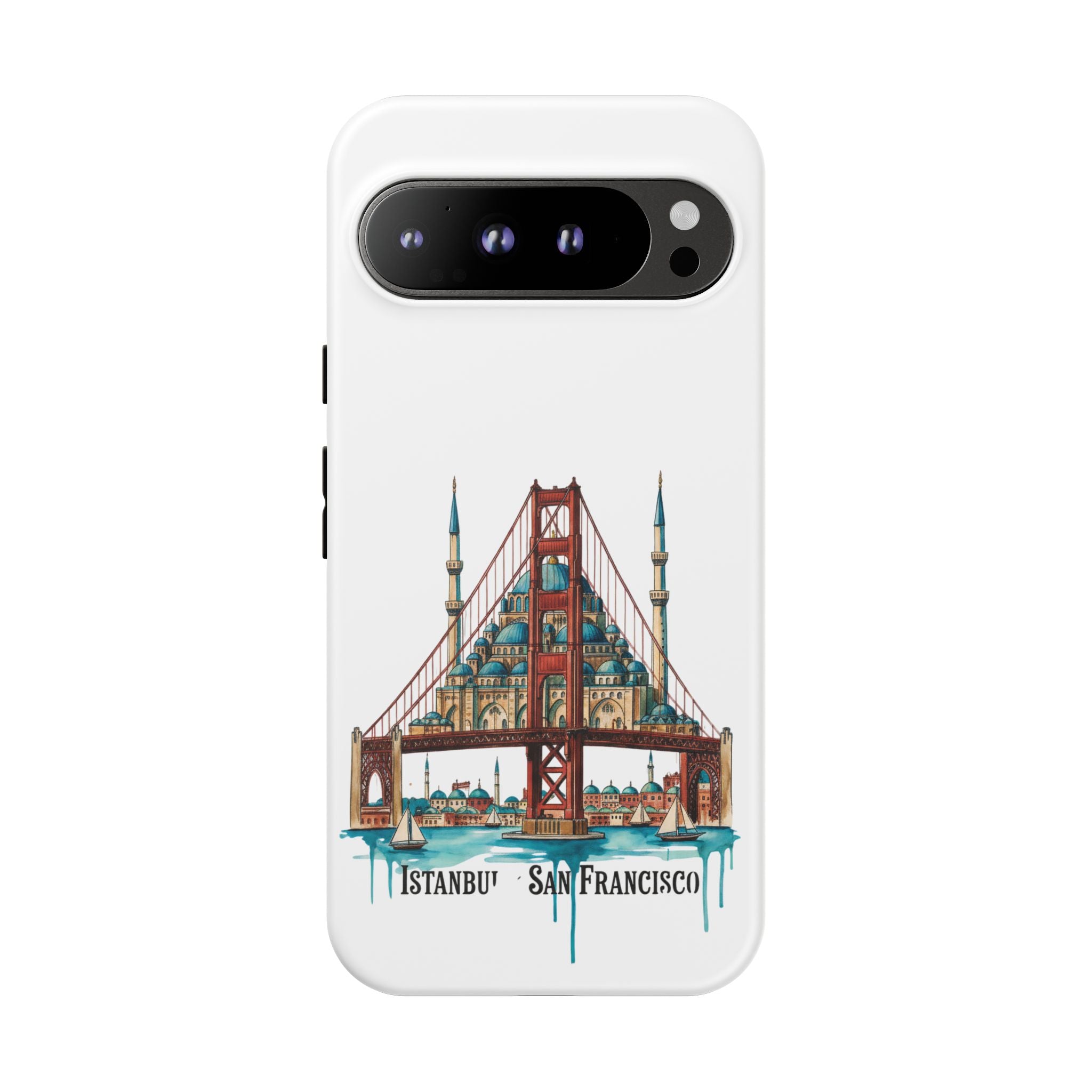 City Bridge Phone Case — Istanbul × San Francisco Illustrated Travel Design