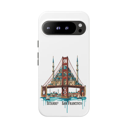 City Bridge Phone Case — Istanbul × San Francisco Illustrated Travel Design