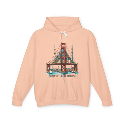 Istanbul × San Francisco Bridge Hoodie — Travel Cityscape Graphic Sweatshirt
