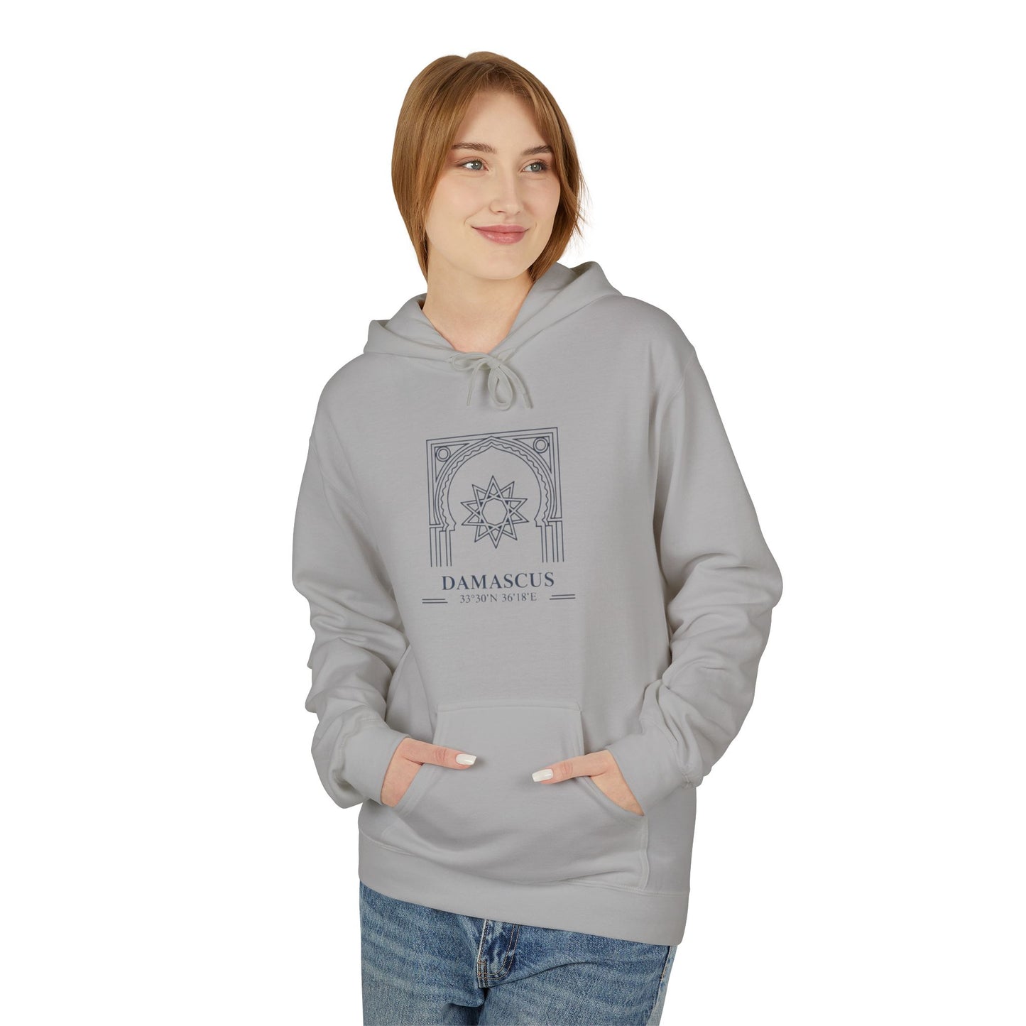 Damascus Heritage Hoodie — Minimal Middle Eastern Motif