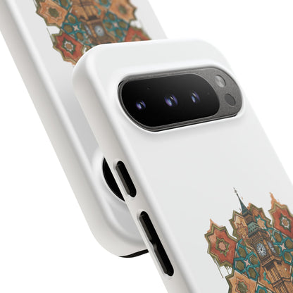 Cairo × London Phone Case — Vintage Mosaic Pyramids & Big Ben Travel Design