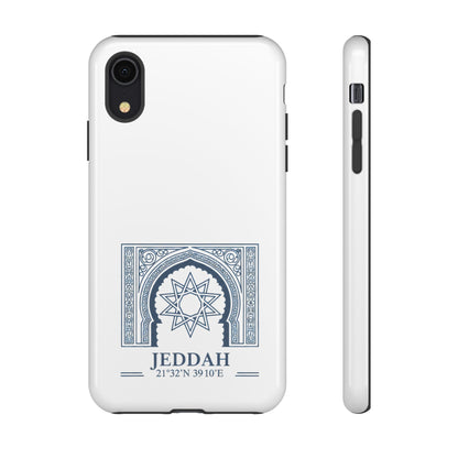 Jeddah Coordinates Phone Case — Blue Islamic Arch Travel Souvenir