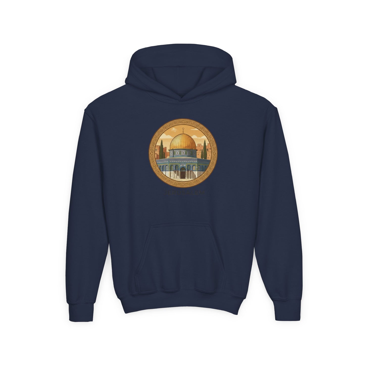 Jerusalem Dome Youth Hoodie – Vintage Dome of the Rock Graphic