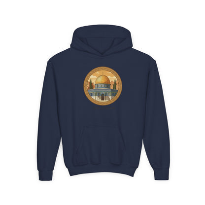 Jerusalem Dome Youth Hoodie – Vintage Dome of the Rock Graphic