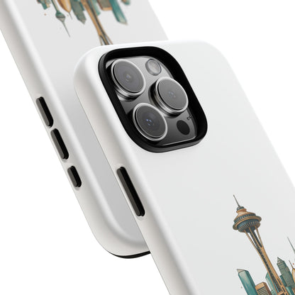 Coque de téléphone résistante Doha x Seattle Skyline — Protection pour téléphone inspirée de la ville