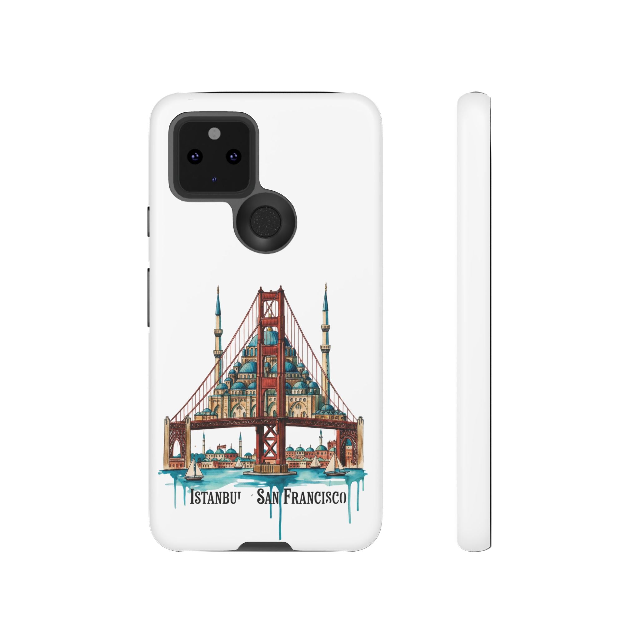 City Bridge Phone Case — Istanbul × San Francisco Illustrated Travel Design