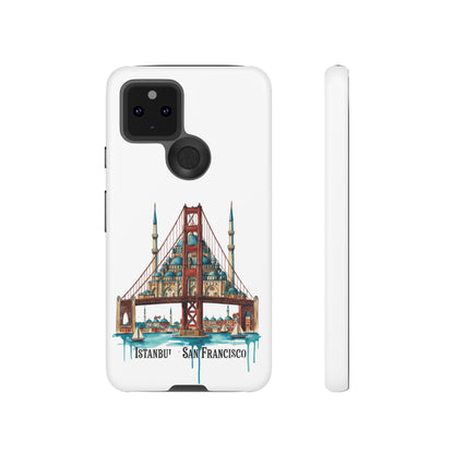 City Bridge Phone Case — Istanbul × San Francisco Illustrated Travel Design