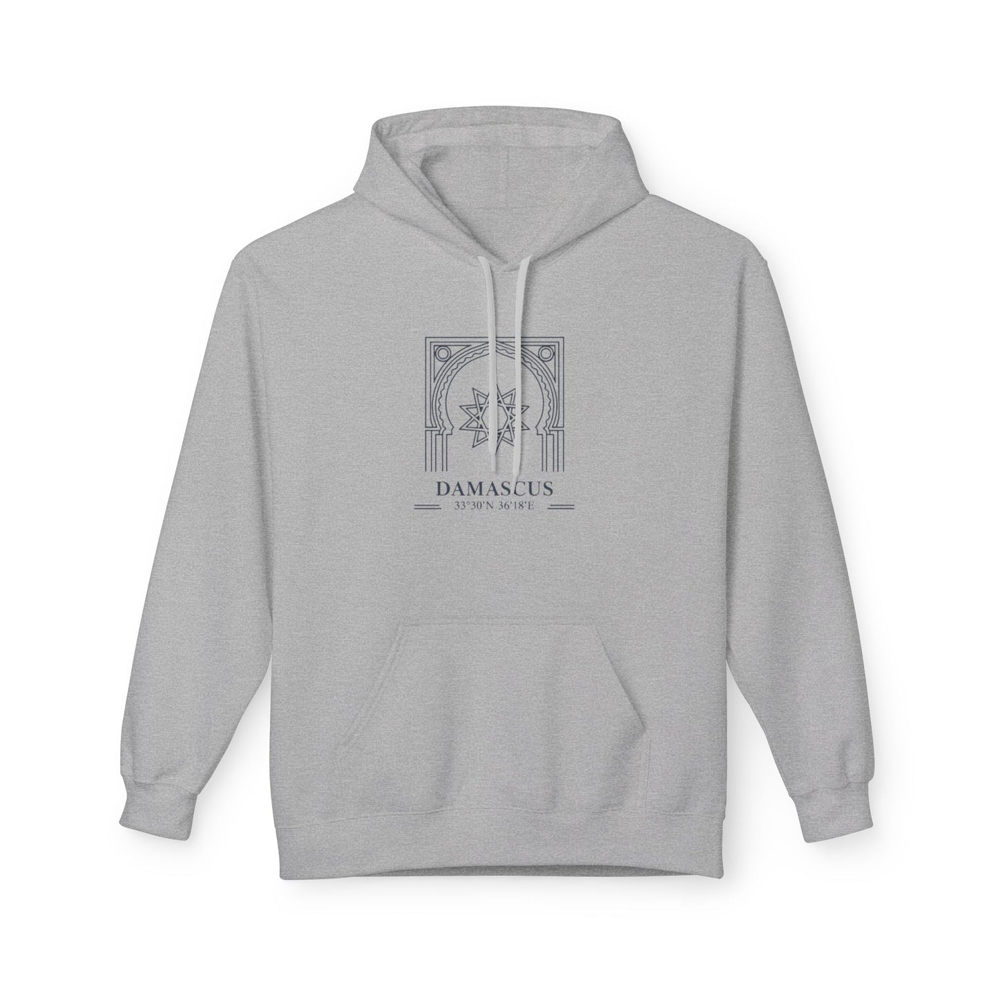 Damascus Heritage Hoodie — Minimal Middle Eastern Motif