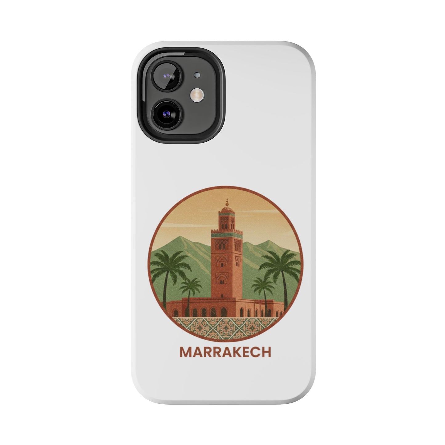 Marrakech Travel Phone Case — Vintage Moroccan Koutoubia Tower Design